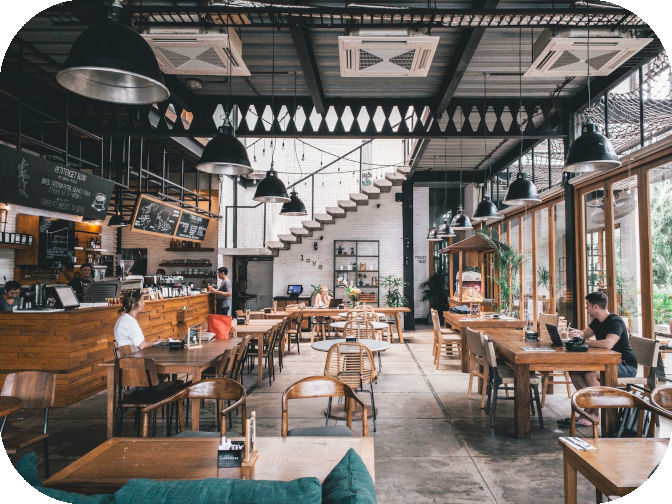 very large two story restaurant