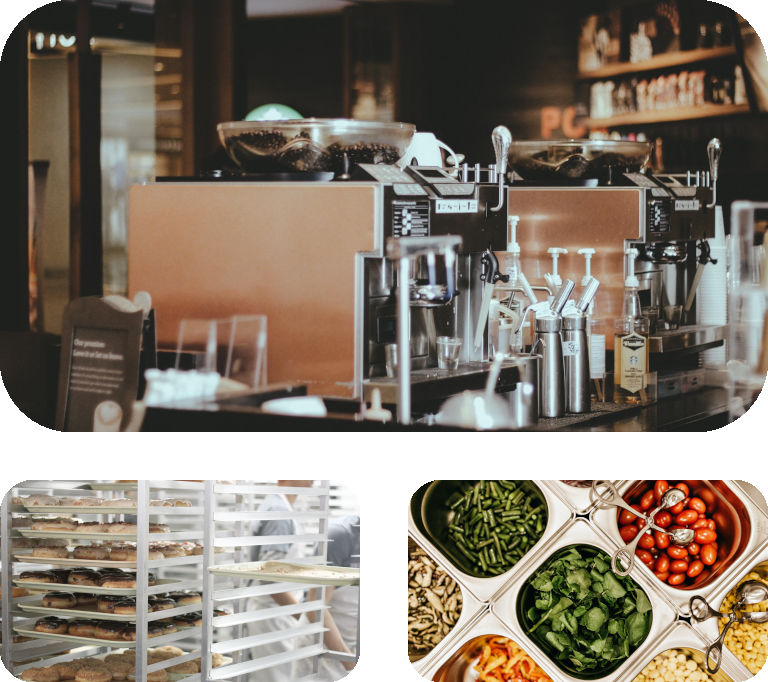 collage of restaurant equipment
